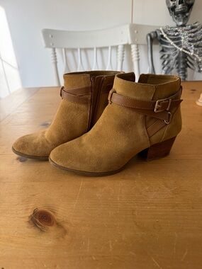 Alex Marie Suede Ankle Booties in Tan
